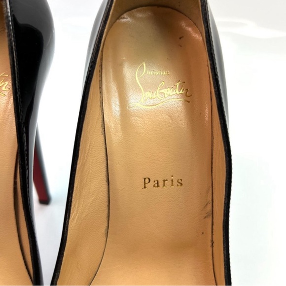 🔥😍🔥 Christian Louboutin Bianca 140 Black Patent Platform Pumps 39.5❤️🔥❤️ - Picture 5 of 5